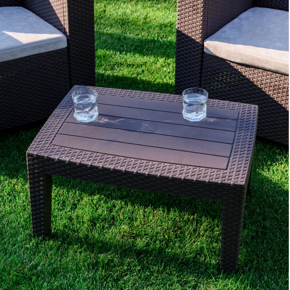 Комплект на 2 персоны Royal Family LANA LUX XS со столом и креслами, коричневый из пластика 5